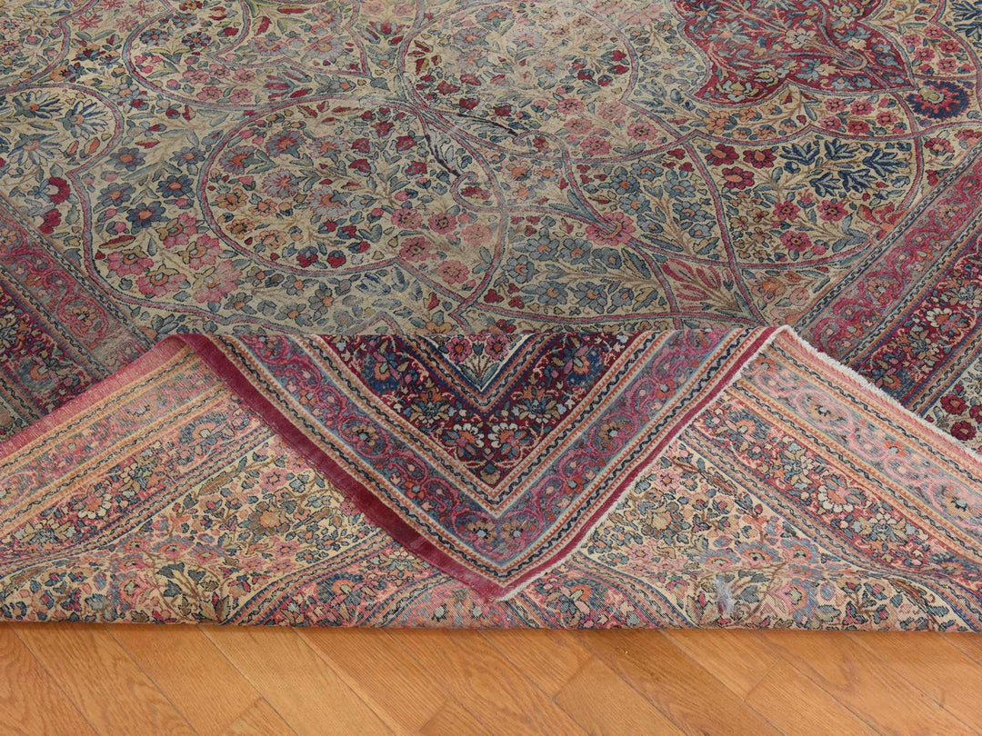 14'0" x 17'5" Vintage Hand Knotted Beige Wool Rectangle Oriental Rug - MOA10278827