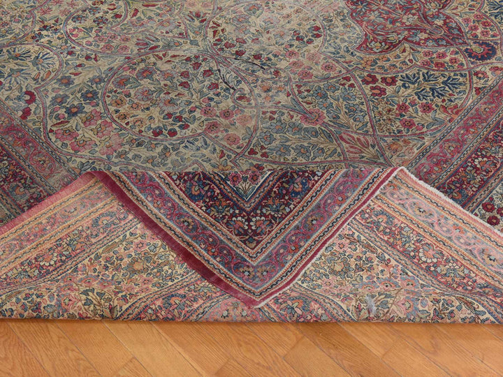 14'0" x 17'5" Vintage Hand Knotted Beige Wool Rectangle Oriental Rug - MOA10278827