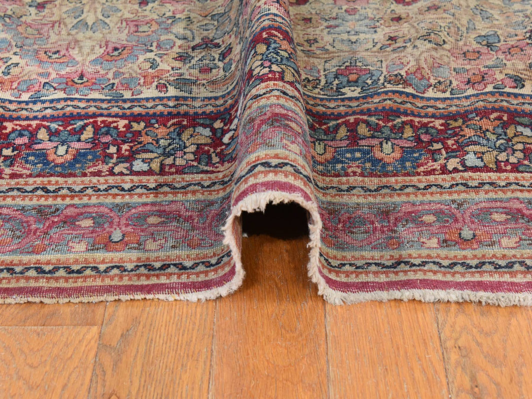 14'0" x 17'5" Vintage Hand Knotted Beige Wool Rectangle Oriental Rug - MOA10278827