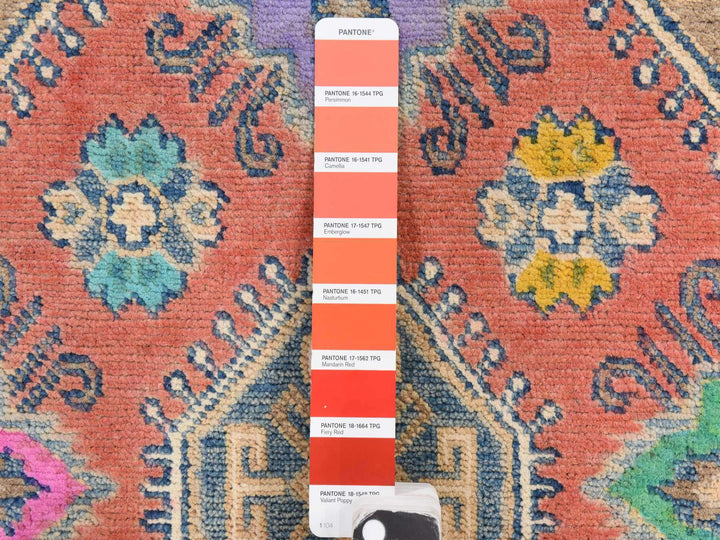 3'9" x 5'7" New Hand Knotted Orange Wool Rectangle Oriental Rug - MOA10278829