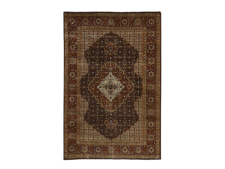 6'10" x 10'5" New Hand Knotted Blue Wool Rectangle Oriental Rug - MOA10278830