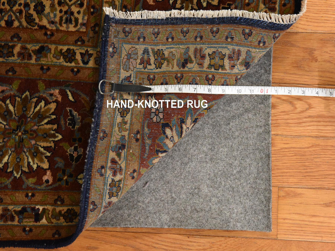 6'10" x 10'5" New Hand Knotted Blue Wool Rectangle Oriental Rug - MOA10278830