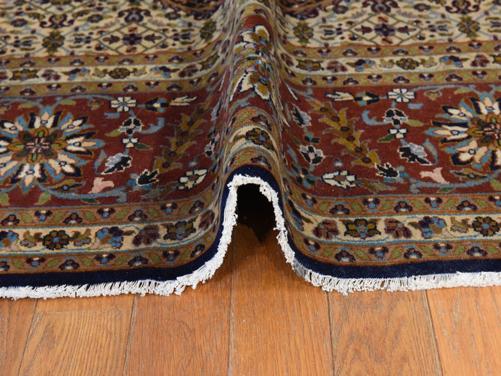 6'10" x 10'5" New Hand Knotted Blue Wool Rectangle Oriental Rug - MOA10278830