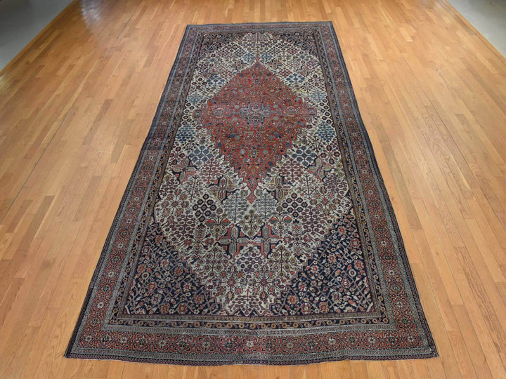 6'10" x 14'0" Vintage Hand Knotted Ivory Wool Rectangle Oriental Rug - MOA10278831