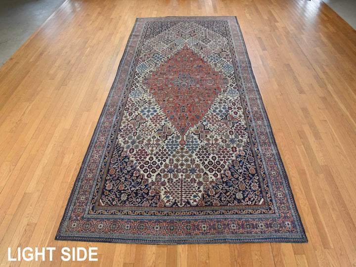 6'10" x 14'0" Vintage Hand Knotted Ivory Wool Rectangle Oriental Rug - MOA10278831