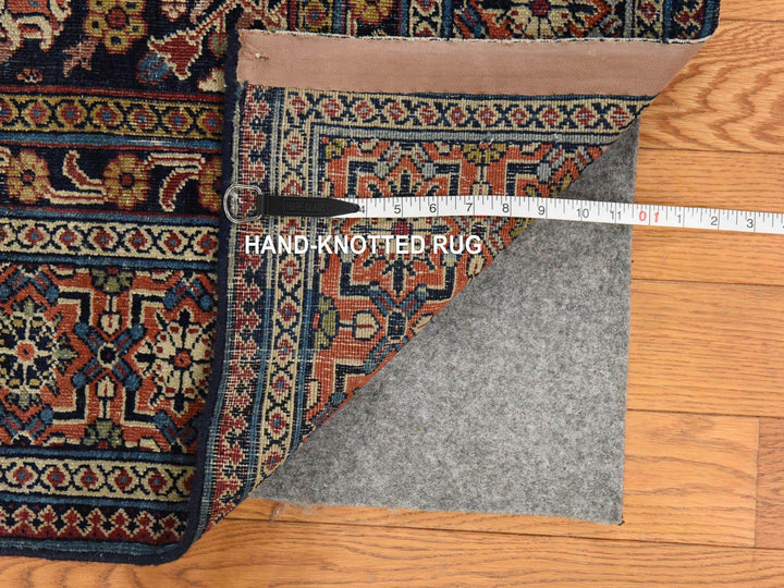 6'10" x 14'0" Vintage Hand Knotted Ivory Wool Rectangle Oriental Rug - MOA10278831