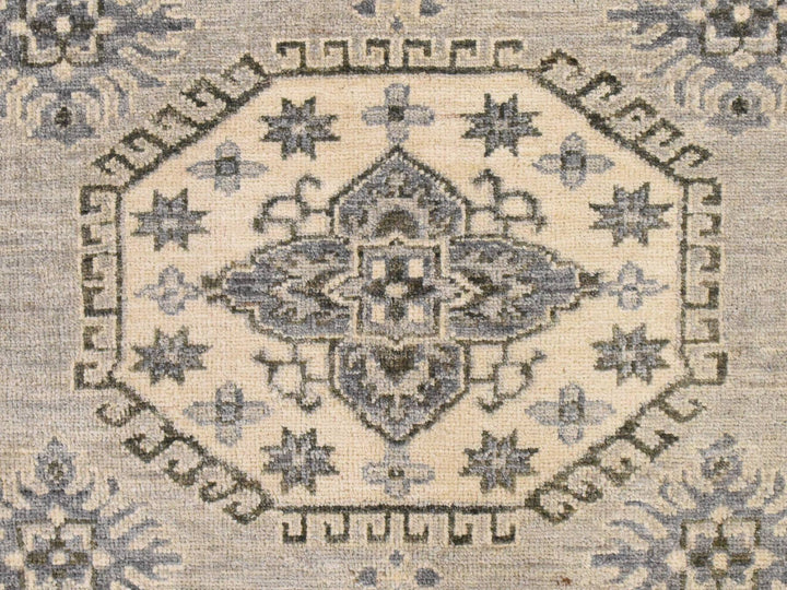 8'0" x 10'0" New Hand Knotted Grey Wool Rectangle Oriental Rug - MOA10278832