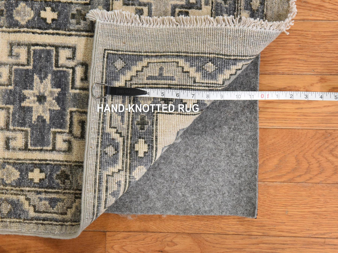 8'0" x 10'0" New Hand Knotted Grey Wool Rectangle Oriental Rug - MOA10278832