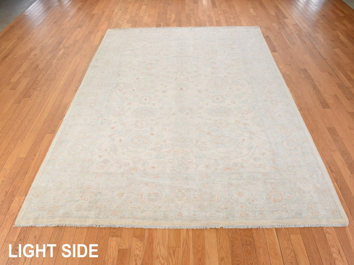 8'0" x 9'9" New Hand Knotted Ivory Wool Rectangle Oriental Rug - MOA10278833