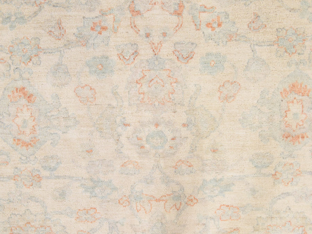 8'0" x 9'9" New Hand Knotted Ivory Wool Rectangle Oriental Rug - MOA10278833