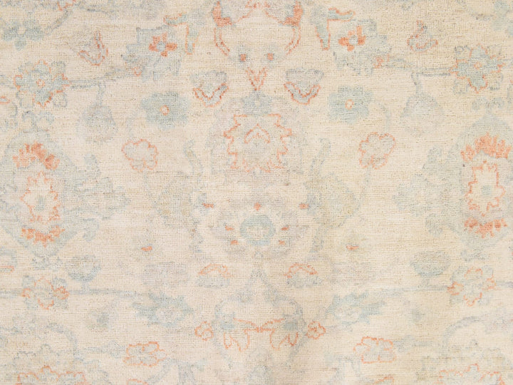 8'0" x 9'9" New Hand Knotted Ivory Wool Rectangle Oriental Rug - MOA10278833