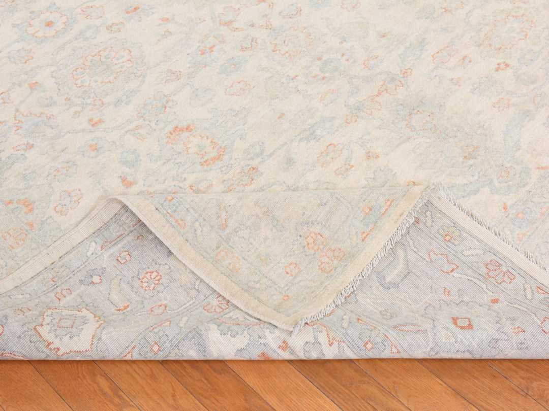 8'0" x 9'9" New Hand Knotted Ivory Wool Rectangle Oriental Rug - MOA10278833