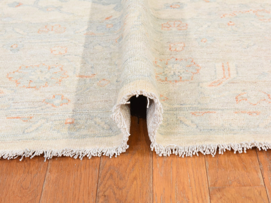 8'0" x 9'9" New Hand Knotted Ivory Wool Rectangle Oriental Rug - MOA10278833