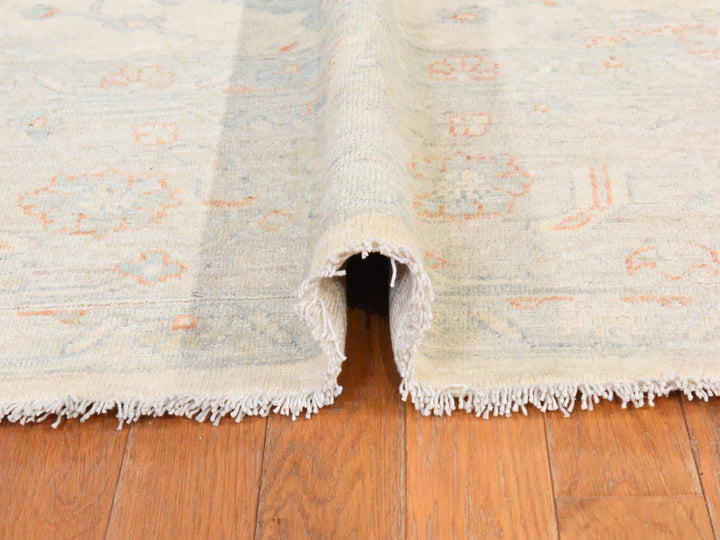 8'0" x 9'9" New Hand Knotted Ivory Wool Rectangle Oriental Rug - MOA10278833