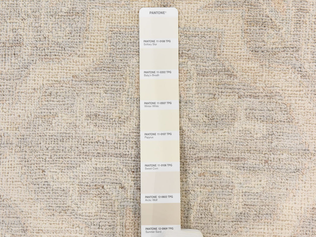 8'0" x 9'9" New Hand Knotted Ivory Wool Rectangle Oriental Rug - MOA10278834