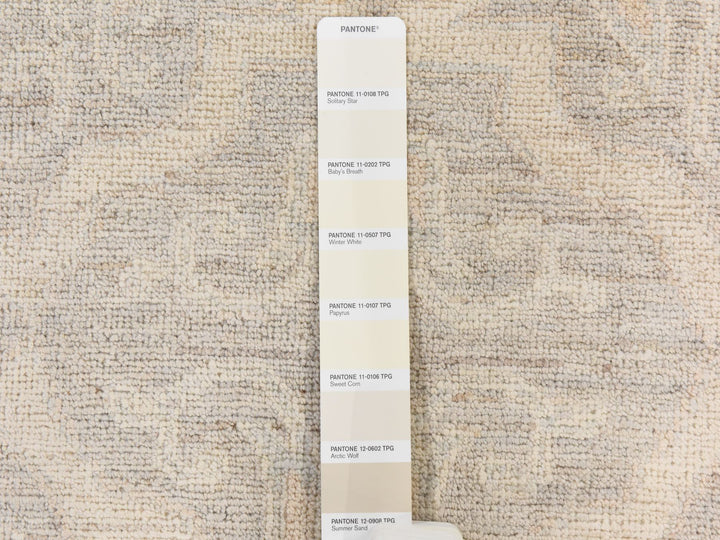 8'0" x 9'9" New Hand Knotted Ivory Wool Rectangle Oriental Rug - MOA10278834