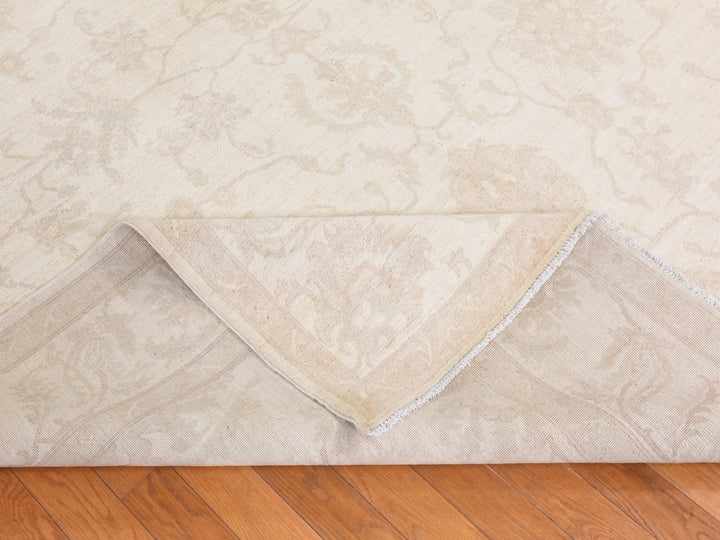 8'0" x 9'6" New Hand Knotted Ivory Wool Rectangle Oriental Rug - MOA10278842