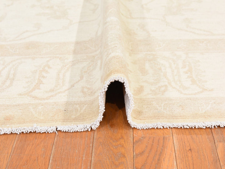8'0" x 9'6" New Hand Knotted Ivory Wool Rectangle Oriental Rug - MOA10278842