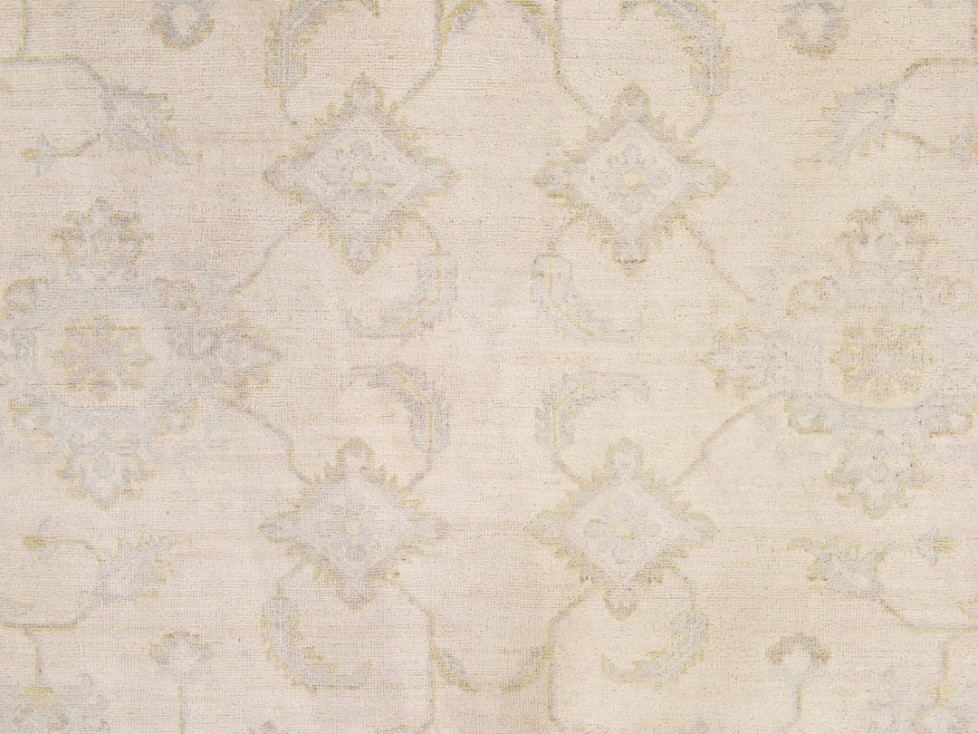 8'5" x 9'7" New Hand Knotted Ivory Wool Rectangle Oriental Rug - MOA10278843