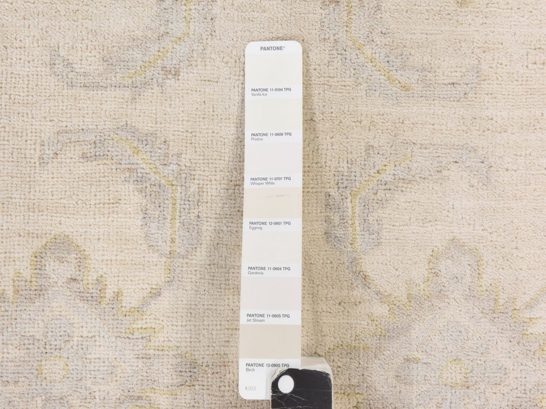 8'5" x 9'7" New Hand Knotted Ivory Wool Rectangle Oriental Rug - MOA10278843