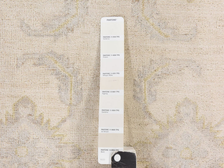 8'5" x 9'7" New Hand Knotted Ivory Wool Rectangle Oriental Rug - MOA10278843