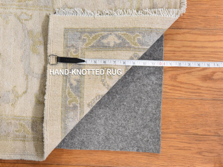 8'5" x 9'7" New Hand Knotted Ivory Wool Rectangle Oriental Rug - MOA10278843