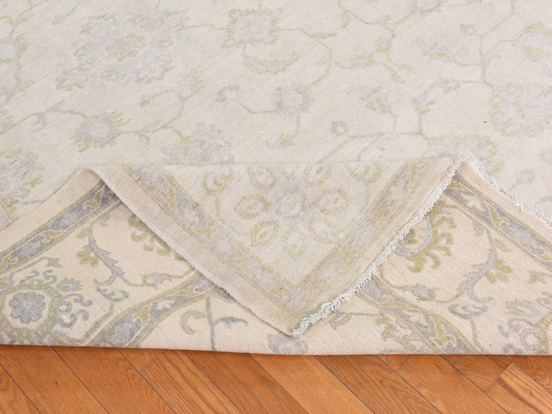 8'5" x 9'7" New Hand Knotted Ivory Wool Rectangle Oriental Rug - MOA10278843
