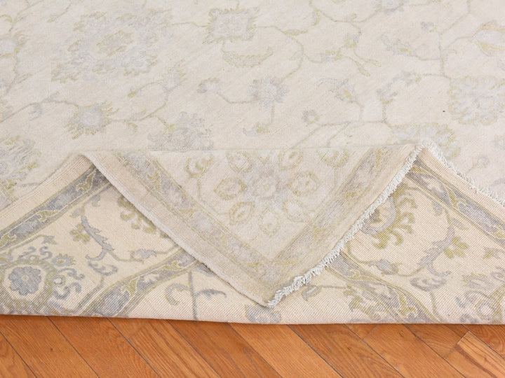 8'5" x 9'7" New Hand Knotted Ivory Wool Rectangle Oriental Rug - MOA10278843