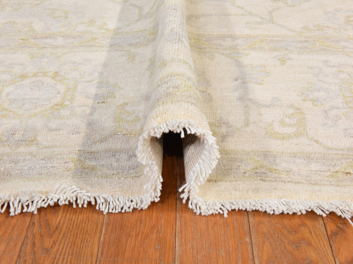 8'5" x 9'7" New Hand Knotted Ivory Wool Rectangle Oriental Rug - MOA10278843