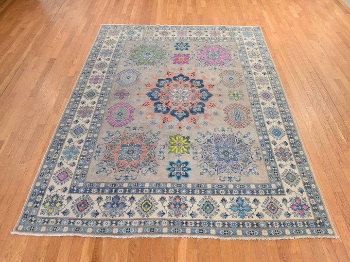 8'0" x 9'9" New Hand Knotted Brown Wool Rectangle Oriental Rug - MOA10278844