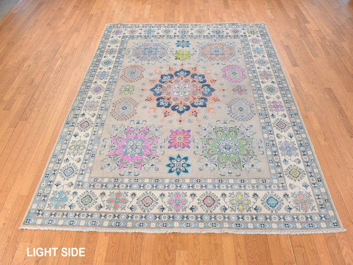 8'0" x 9'9" New Hand Knotted Brown Wool Rectangle Oriental Rug - MOA10278844