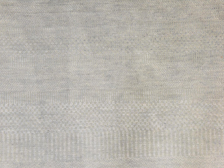 7'10" x 7'10" New Hand Knotted Grey Wool Round Oriental Rug - MOA10278846