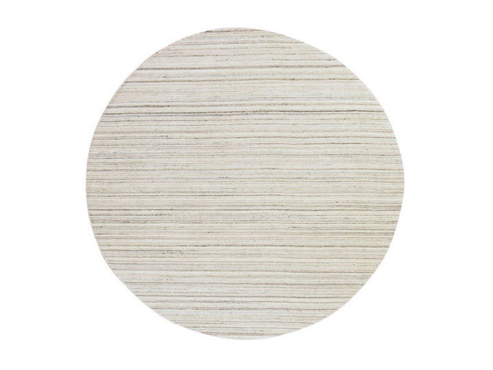 8'0" x 8'0" New Hand Loomed Ivory Wool Round Oriental Rug - MOA10278848