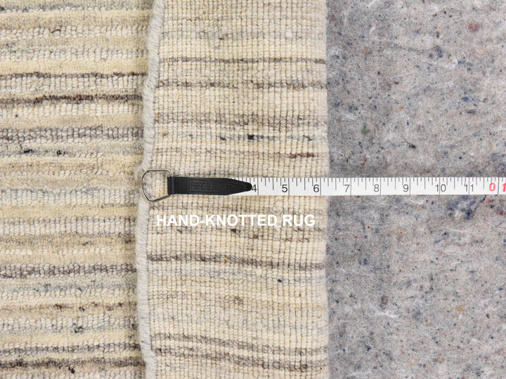8'0" x 8'0" New Hand Loomed Ivory Wool Round Oriental Rug - MOA10278848