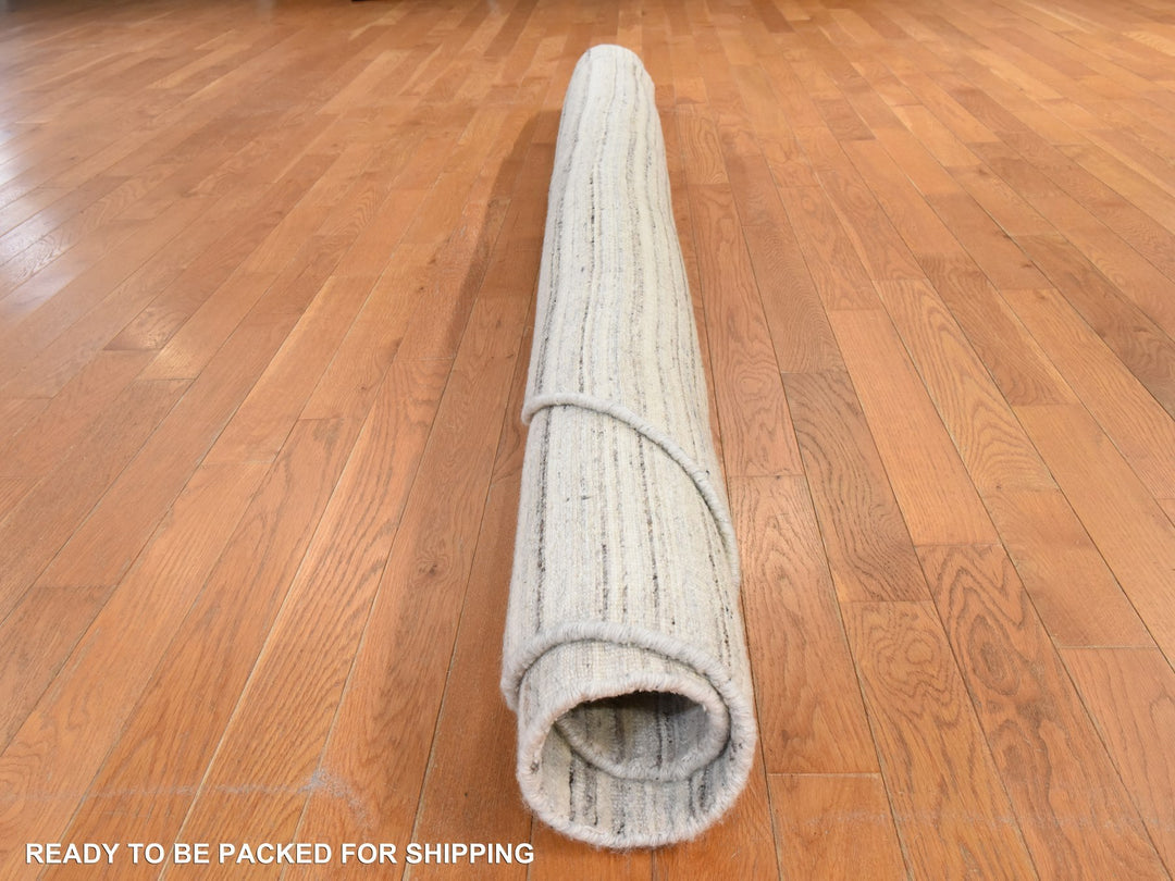 8'0" x 8'0" New Hand Loomed Ivory Wool Round Oriental Rug - MOA10278849