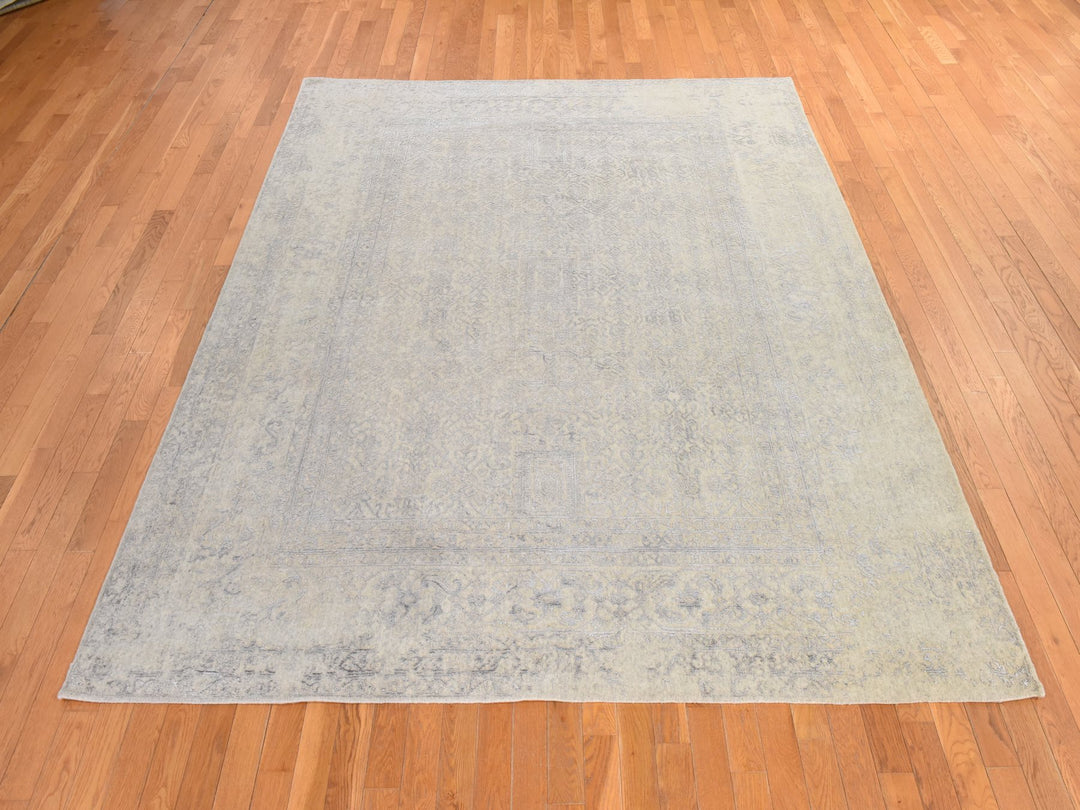 8'0" x 10'0" New Hand Loomed Brown Wool Rectangle Oriental Rug - MOA10278851
