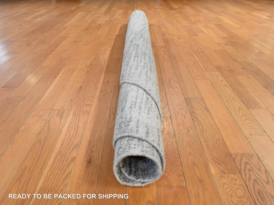 7'8" x 7'9" New Hand Loomed Beige Wool & Silk Round Oriental Rug - MOA10278853