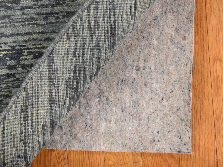 8'0" x 8'0" New Hand Knotted Blue Wool Round Oriental Rug - MOA10278855