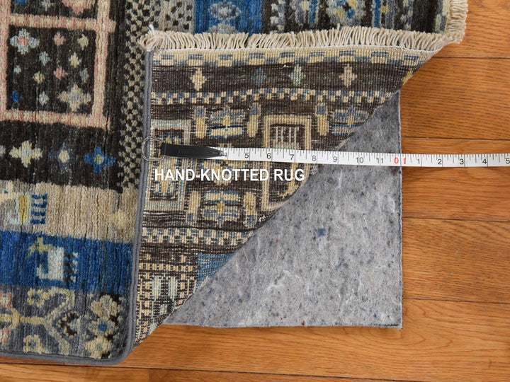 2'10" x 4'10" New Hand Knotted Blue Wool Rectangle Oriental Rug - MOA10278865
