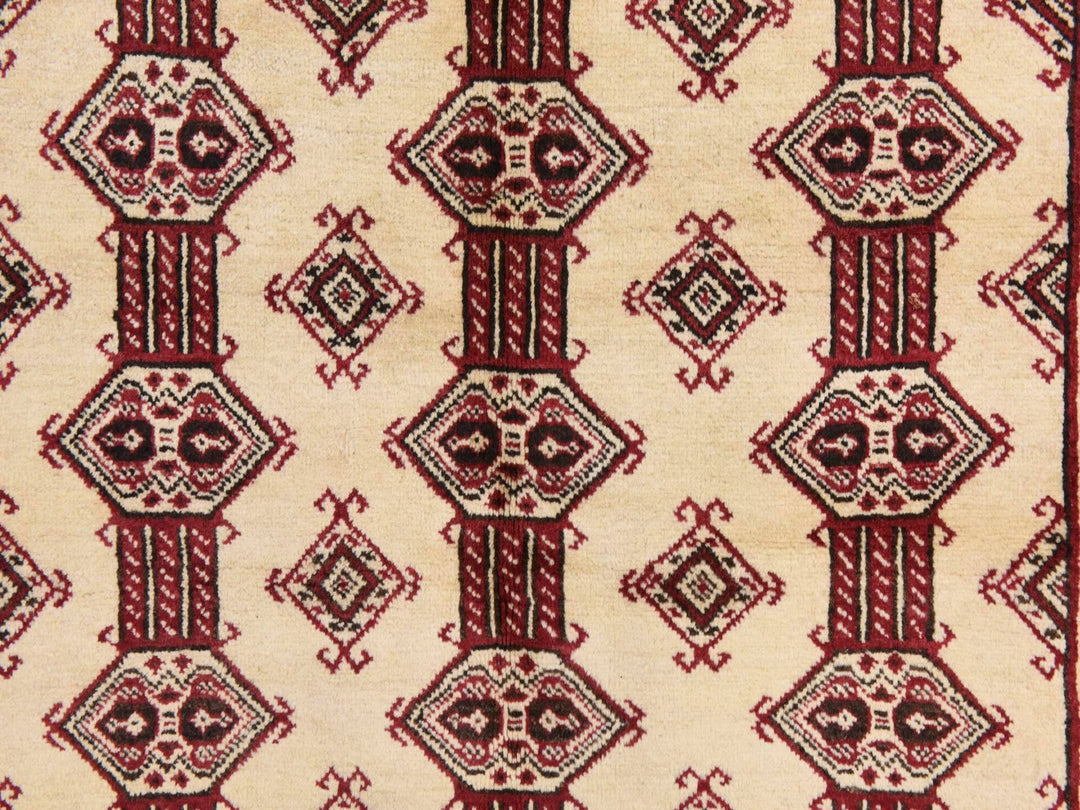 4'6" x 7'0" New Hand Knotted Ivory Wool Rectangle Oriental Rug - MOA10278866