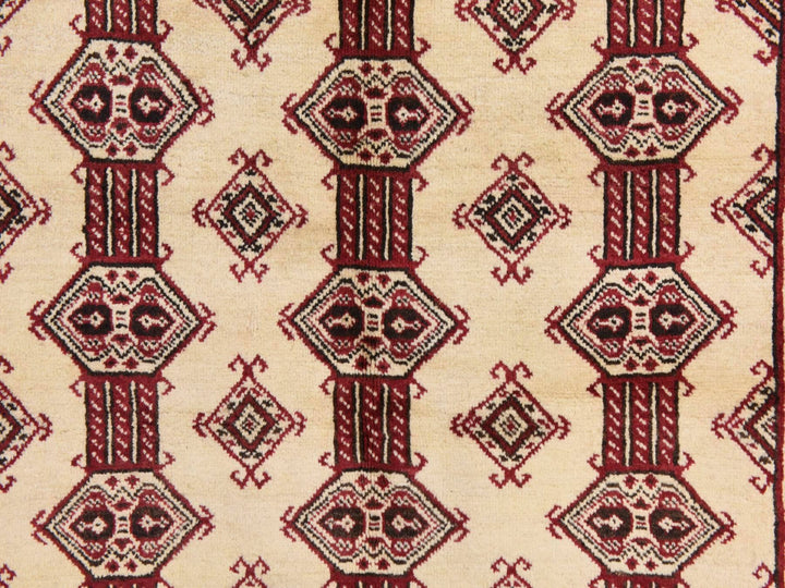 4'6" x 7'0" New Hand Knotted Ivory Wool Rectangle Oriental Rug - MOA10278866