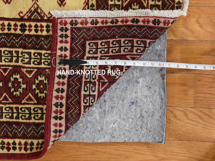 4'6" x 7'0" New Hand Knotted Ivory Wool Rectangle Oriental Rug - MOA10278866