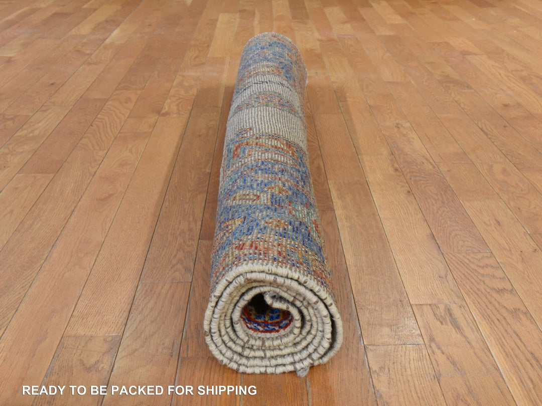 5'0" x 6'7" New Hand Knotted Ivory Wool Rectangle Oriental Rug - MOA10278867