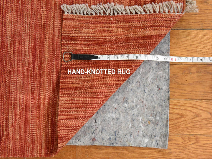 5'1" x 6'7" New Hand Woven Orange Wool Rectangle Oriental Rug - MOA10278868
