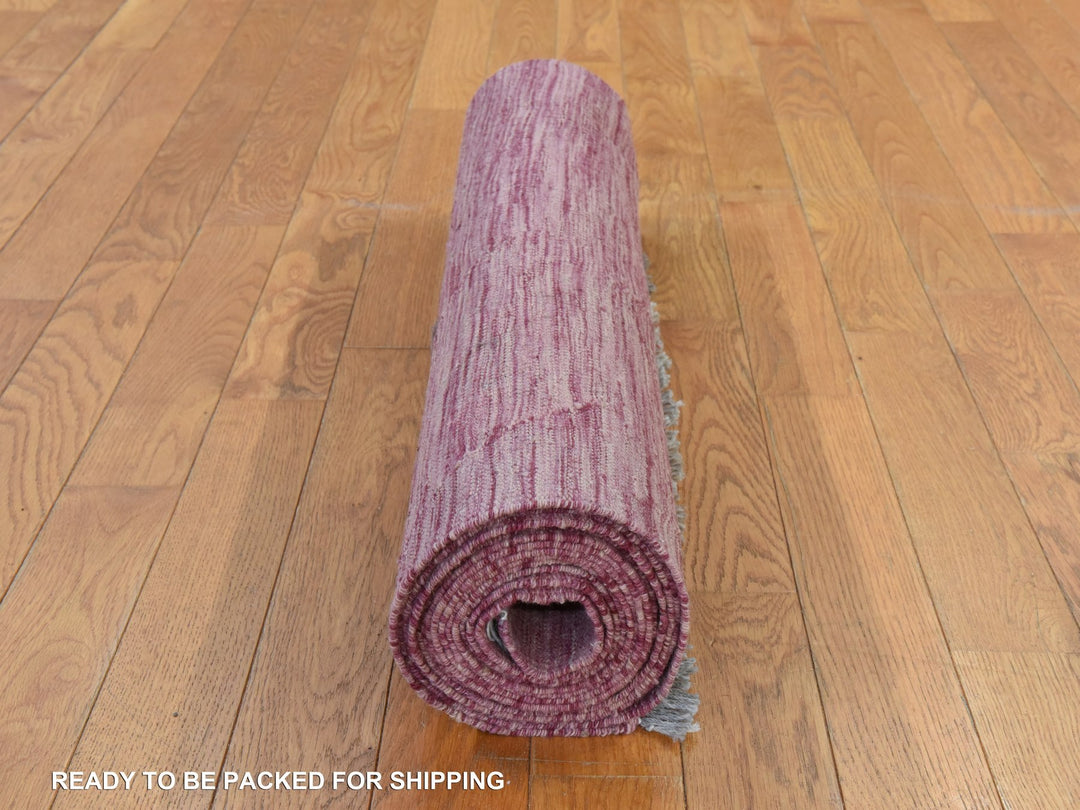 2'8" x 16'0" New Hand Woven Pink Wool Runner Oriental Rug - MOA10278869