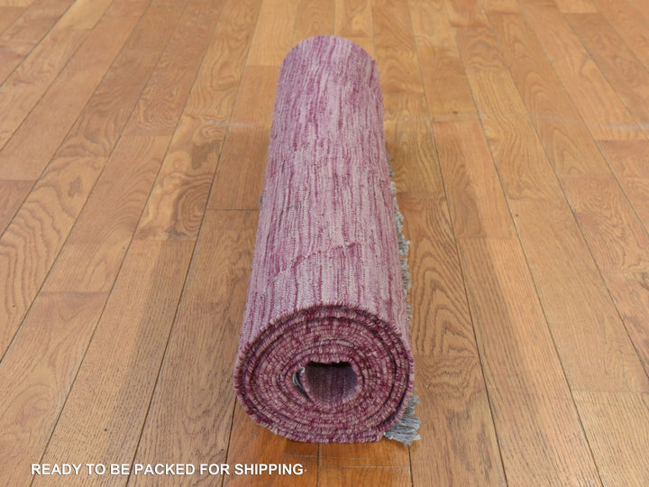 2'8" x 16'0" New Hand Woven Pink Wool Runner Oriental Rug - MOA10278869