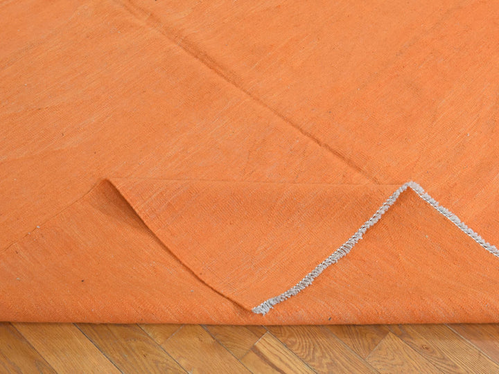 6'4" x 9'9" New Hand Woven Orange Wool Rectangle Oriental Rug - MOA10278870