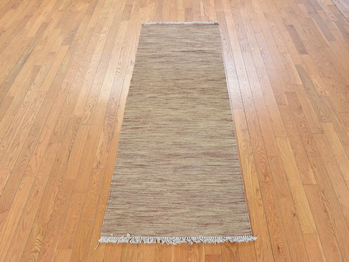 2'6" x 6'5" New Hand Woven Brown Wool Runner Oriental Rug - MOA10278871