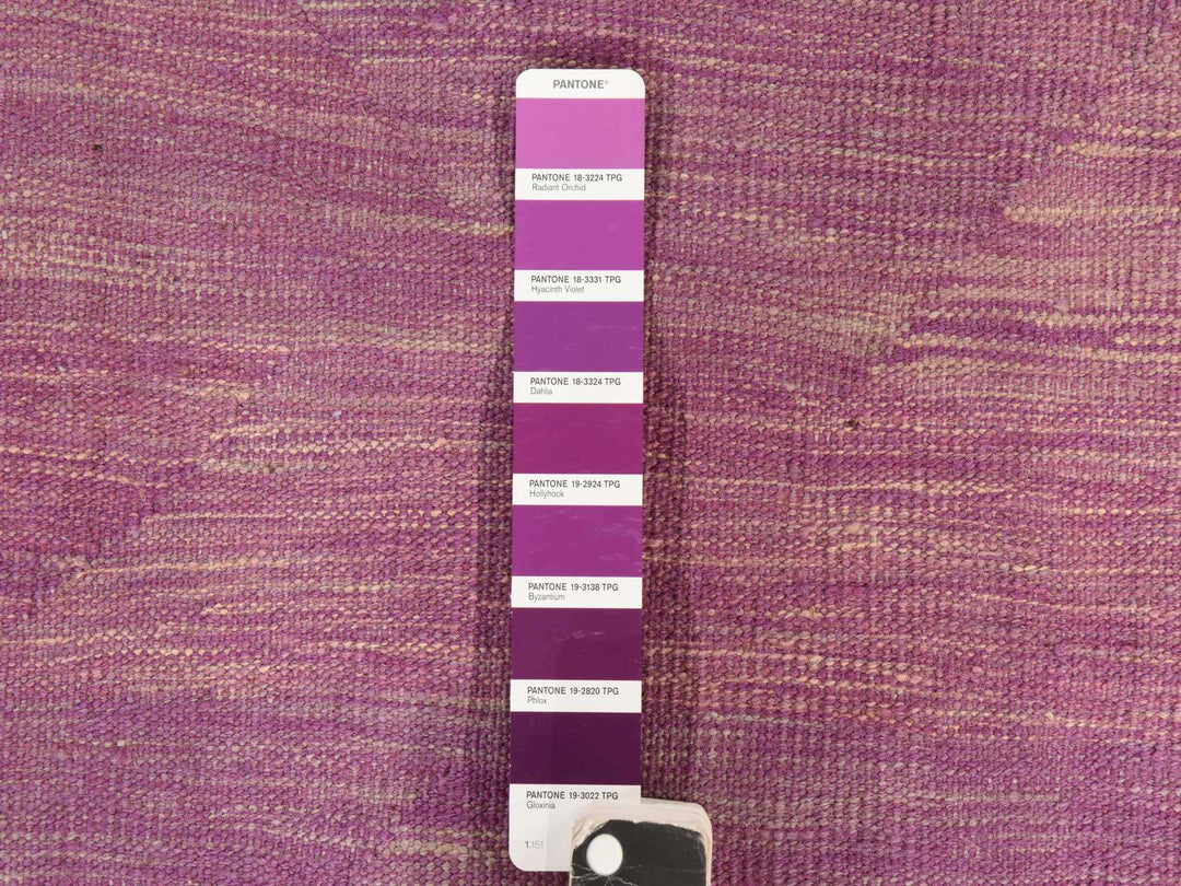 6'8" x 9'8" New Hand Woven Purple Wool Rectangle Oriental Rug - MOA10278872