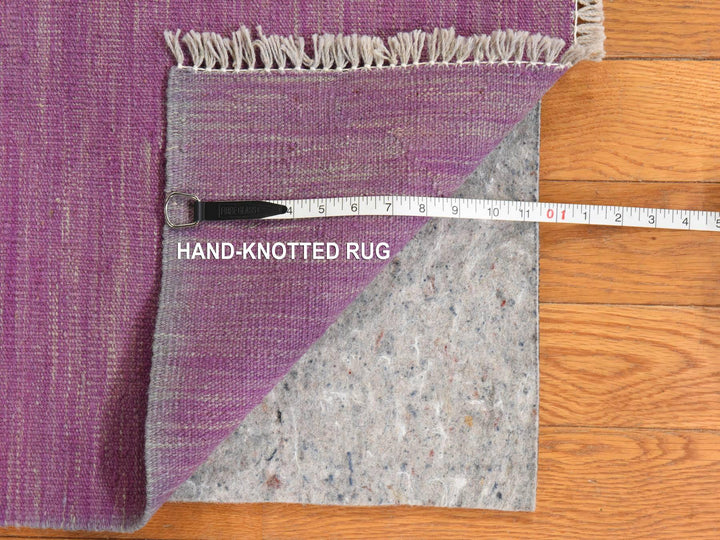 6'8" x 9'8" New Hand Woven Purple Wool Rectangle Oriental Rug - MOA10278872